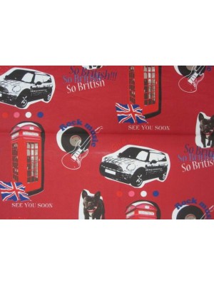 Fabric by the meter - British Red - 280cm width